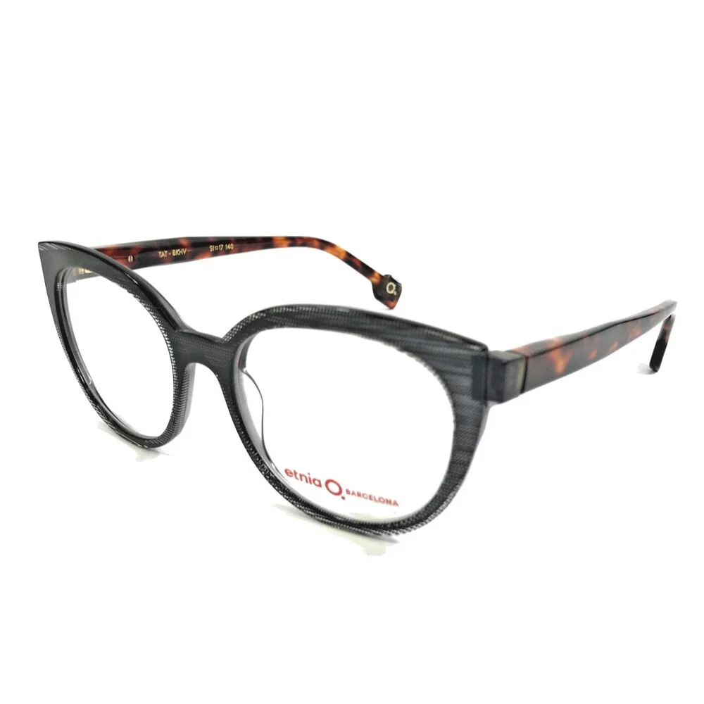 Etnia Barcelona Eyeglasses Frames TAT BKHV Black Havana Brown Cat Eye 51-17-140